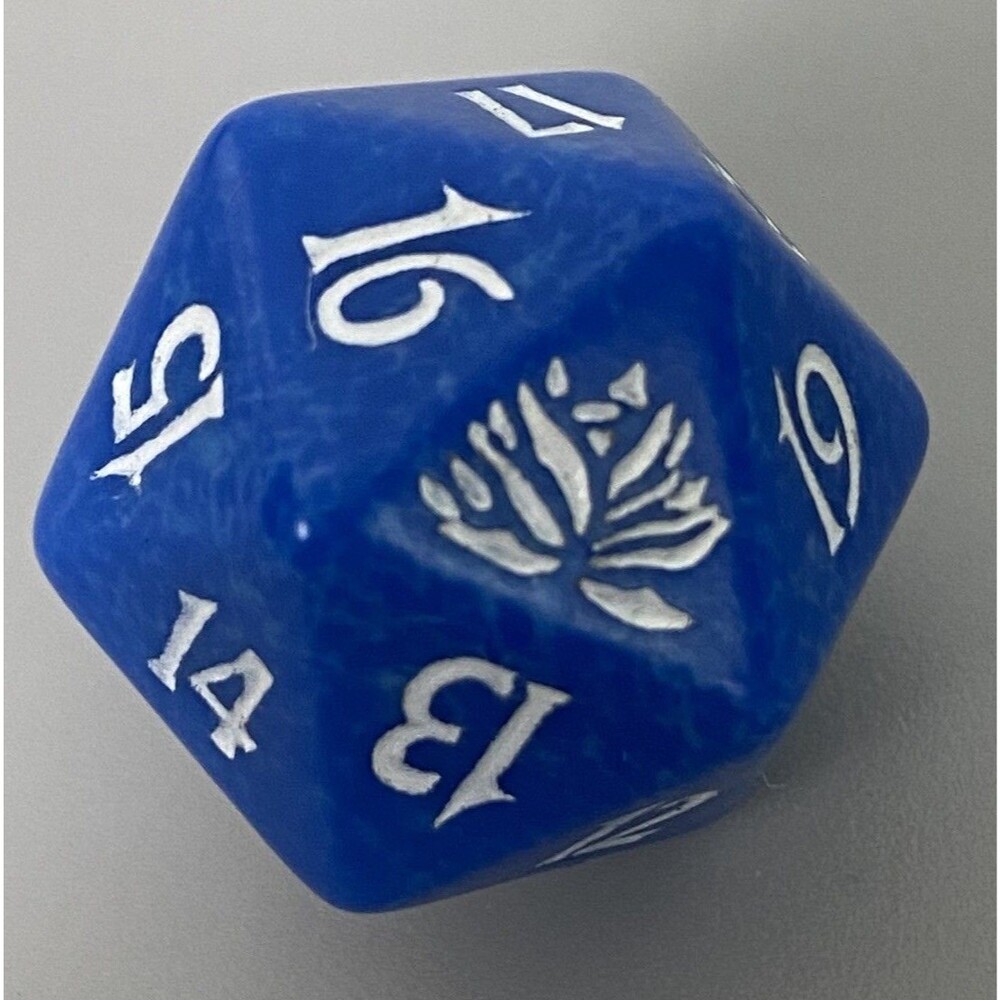 Black Lotus d20 D 20 Spindown Dice Die Blue Magic the Gathering Beatdown Box MTG
